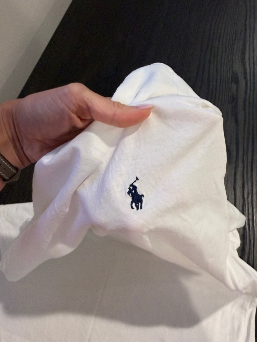 Ralph Lauren White Crewneck Tee with Navy Pony - Picture 4 of 4